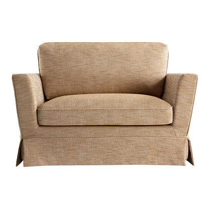 Fitz Skirted Loveseat, Apricot Linen Blend
