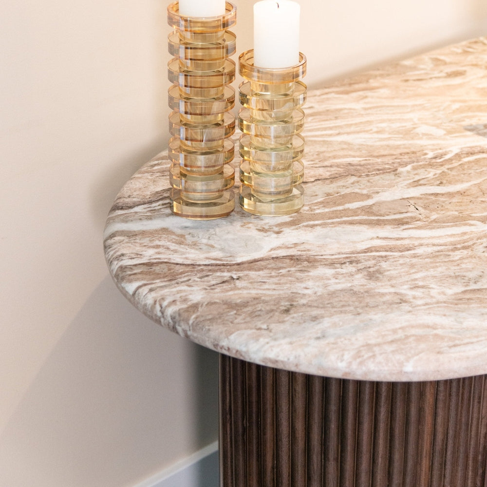 Rashford Marble Desk - Dark Brown