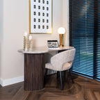 Rashford Marble Desk - Dark Brown