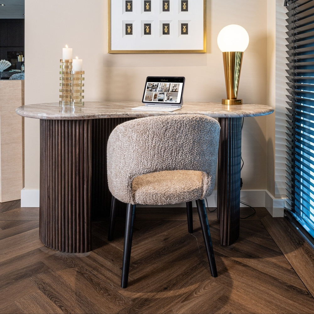 Rashford Marble Desk - Dark Brown