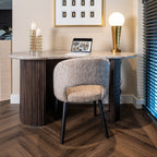 Rashford Marble Desk - Dark Brown