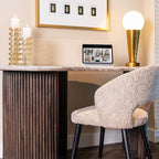 Rashford Marble Desk - Dark Brown