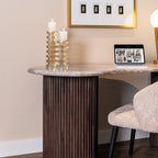 Rashford Marble Desk - Dark Brown