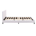 URSA White PU Leather Bed Frame with LED on Footend