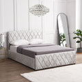 Hayden Crushed Velvet Side Lift Storage Ottoman Upholstered Bed Frame Silver