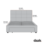 Julian King Bed Frame with Pull-out Storage Drawers Dark Grey Velvet