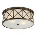 Montpelier Large Flush Mount - Bronze with Frosted Glass