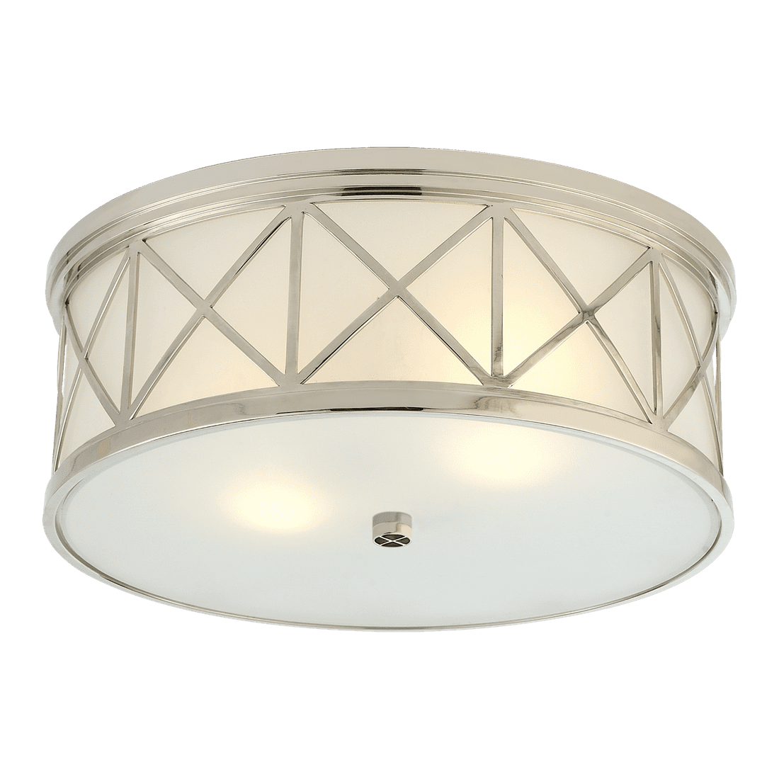 Montpelier Large Flush Mount - Polished Nickel with Frosted Glass