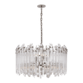 Adele Large Wide Drum Chandelier - Polished Nickel with Clear Acrylic