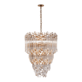Adele Three-Tier Waterfall Chandelier - Antique Brass with Clear Acrylic