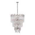 Adele Three-Tier Waterfall Chandelier - Polished Nickel with Clear Acrylic