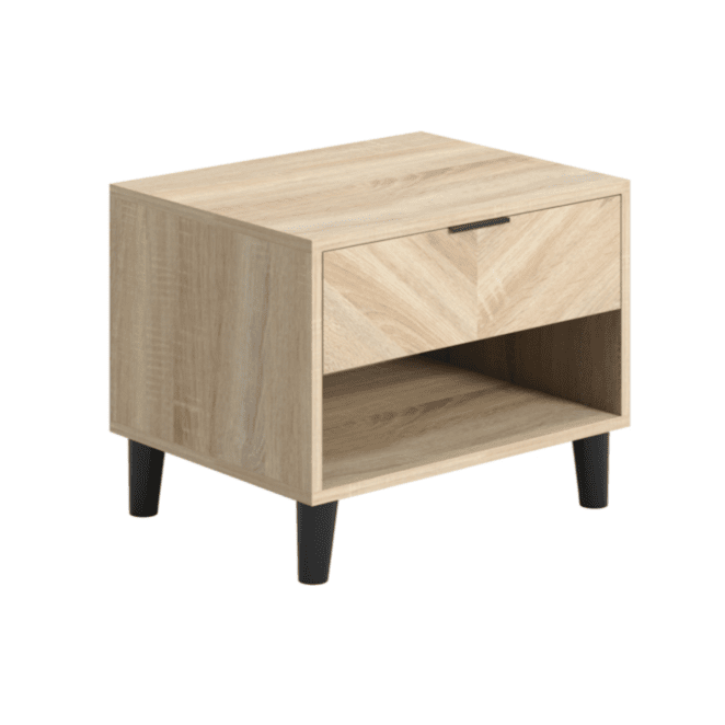 Visby 1 Drawer Bedside Cabinet - Chevron