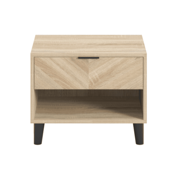Visby 1 Drawer Bedside Cabinet - Chevron