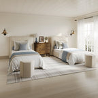 Shiloh Single Bed - Ivory Linen Blend