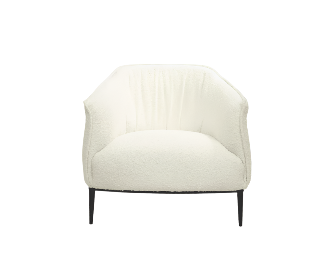 Tyrone Lounge Chair - Chex Bouclé Polar