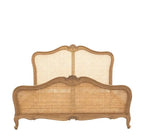 Chic Kingsize Bed - Cane & Weathered Wood Bed