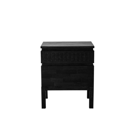 2 Drawer Boho Boutique Bedside Chest - Black
