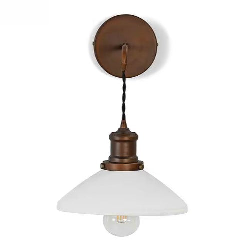 Beaulieu Ceramic Fluted Cone Wall Light - Antique Bronze