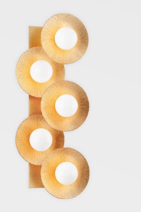 5 Light Wall Sconce - Vintage Gold Leaf