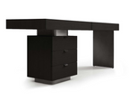Oston Left Drawers Desk - Smoke Oak