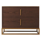 Blain Bedside Table - Macadamia & Brass