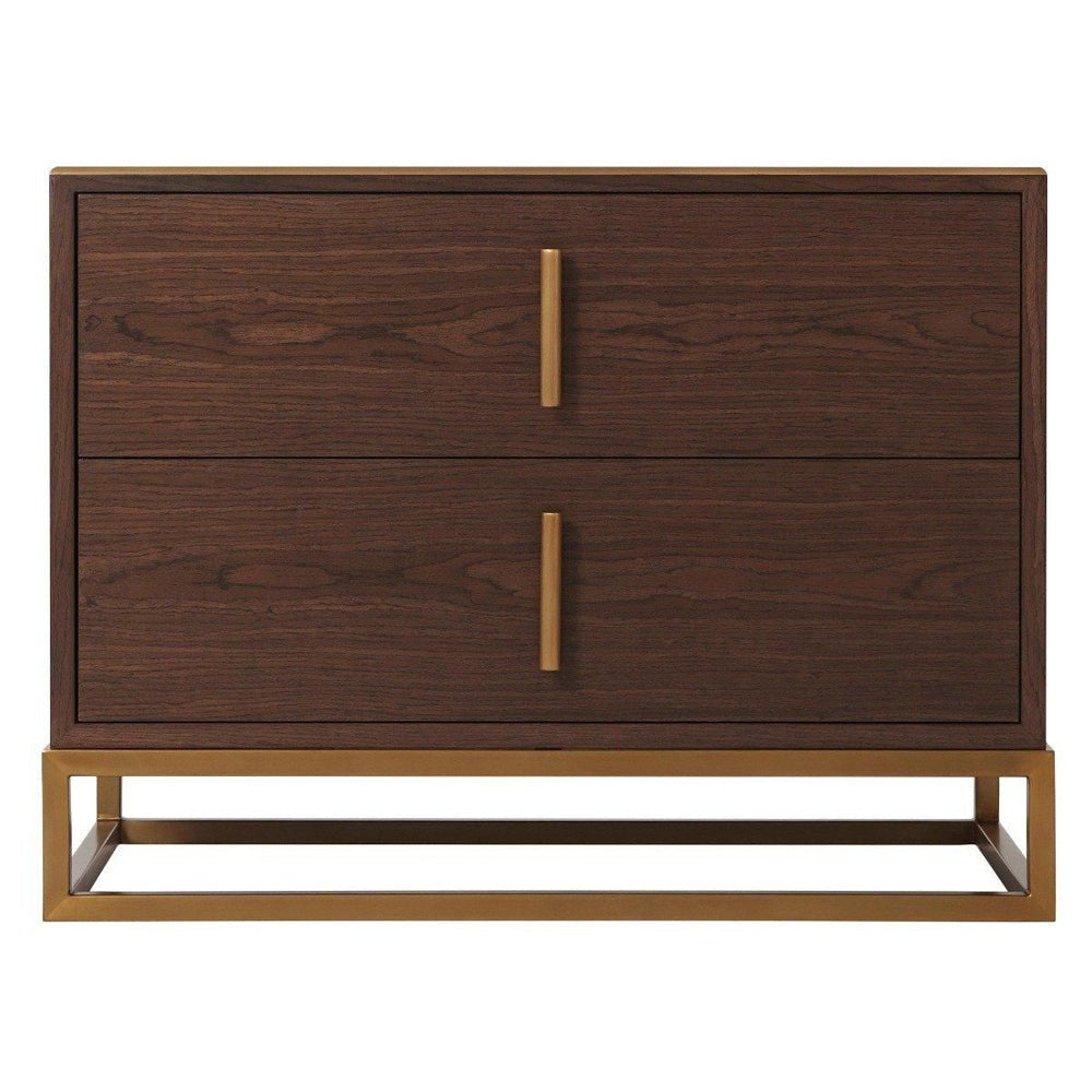 Blain Bedside Table - Macadamia & Brass