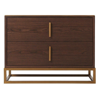 Blain Bedside Table - Macadamia & Brass