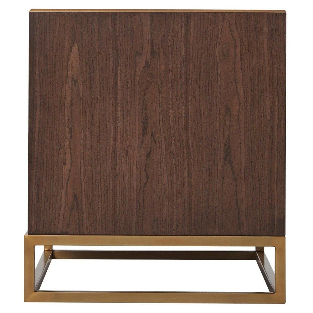 Blain Bedside Table - Macadamia & Brass