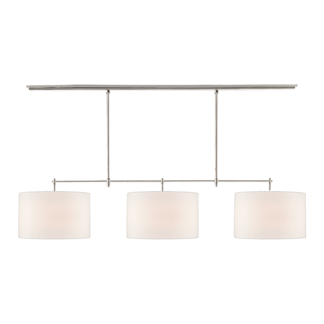 Bryant Large Billiard - Polished Nickel with Linen Shades