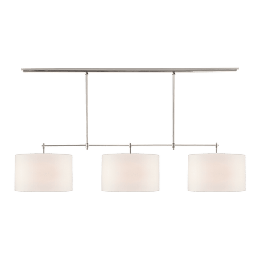 Bryant Large Billiard - Polished Nickel with Linen Shades