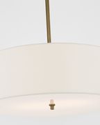 Reed Hanging Shade - Antique Brass with Linen Shade