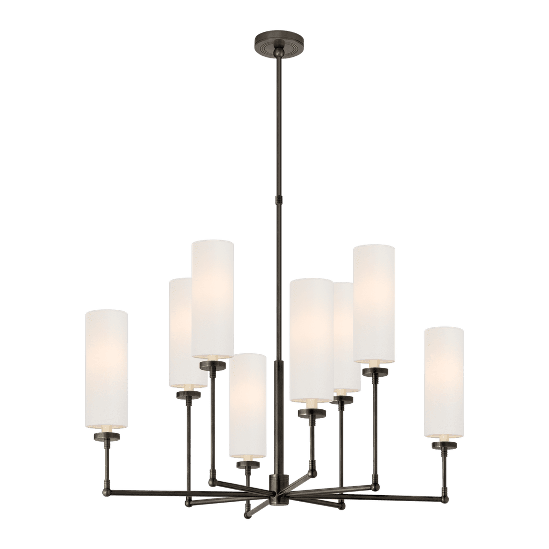 Ziyi Large Chandelier - Bronze with Linen Shades