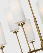 Ziyi Large Chandelier - Antique Brass with Linen Shades