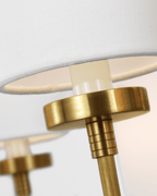 Ziyi Large Chandelier - Antique Brass with Linen Shades