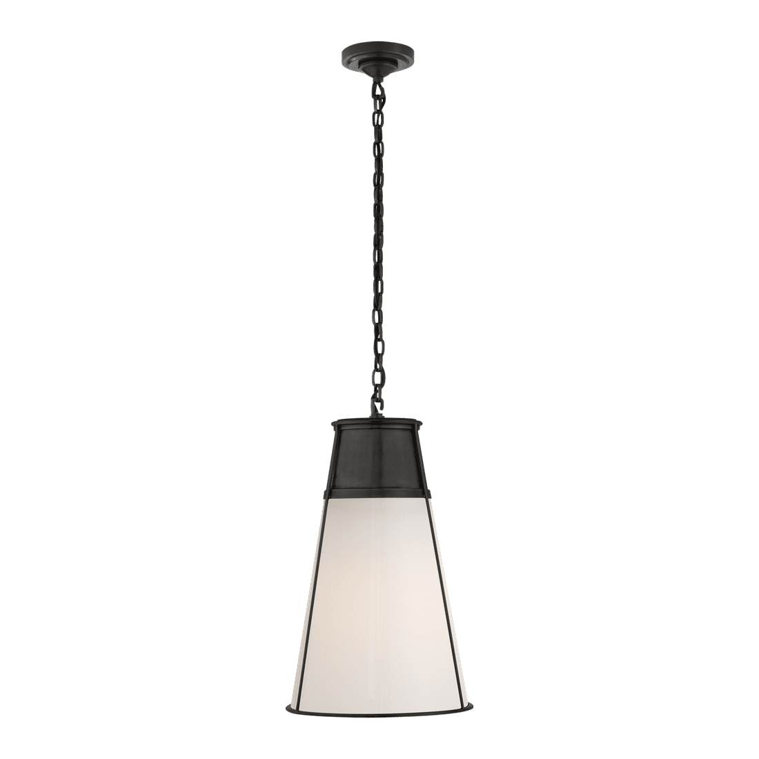 Robinson Large Pendant - Bronze with White Glass
