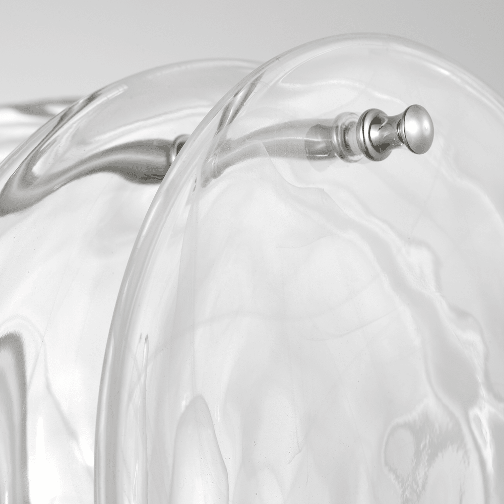 Loire Petite Chandelier - Polished Nickel with Clear Strie Glass