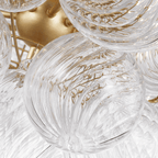 Talia 38" Flush Mount - Gild & Clear Swirled Glass