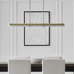 Precision Large Linear Chandelier - Antique-Burnished Brass with White Glass