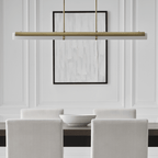 Precision Large Linear Chandelier - Antique-Burnished Brass with White Glass