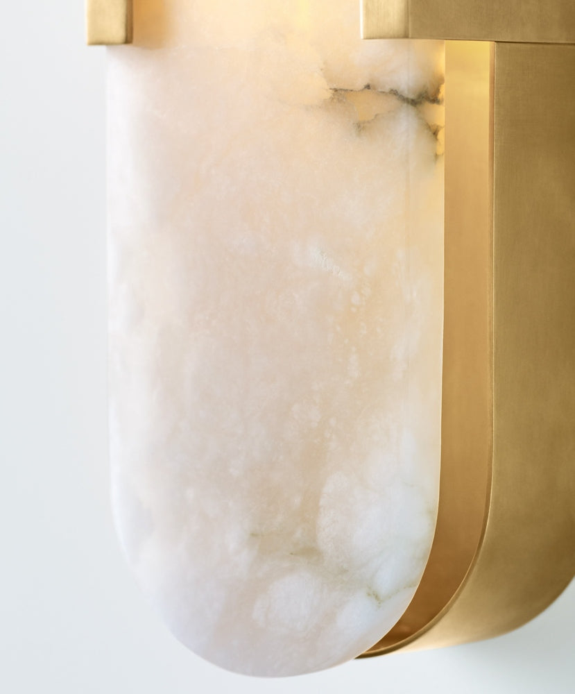 Melange Elongated Sconce - Antique-Burnished Brass with Alabaster