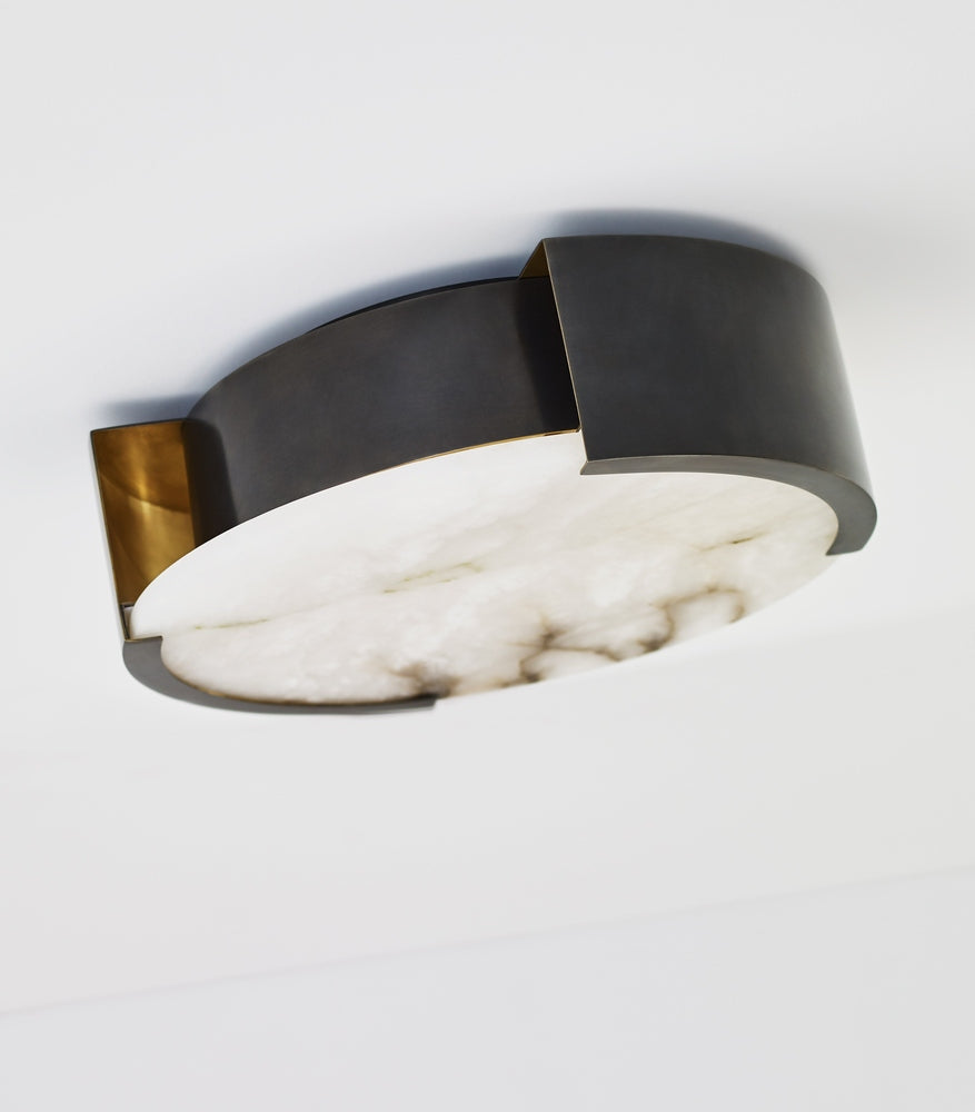 Melange Small Flush Mount - Bronze with Alabaster