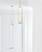 Melange Small Elongated Pendant - Antique-Burnished Brass with Alabaster Shade