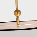 Reed Hanging Shade - Antique Brass with Linen Shade with Black Trim