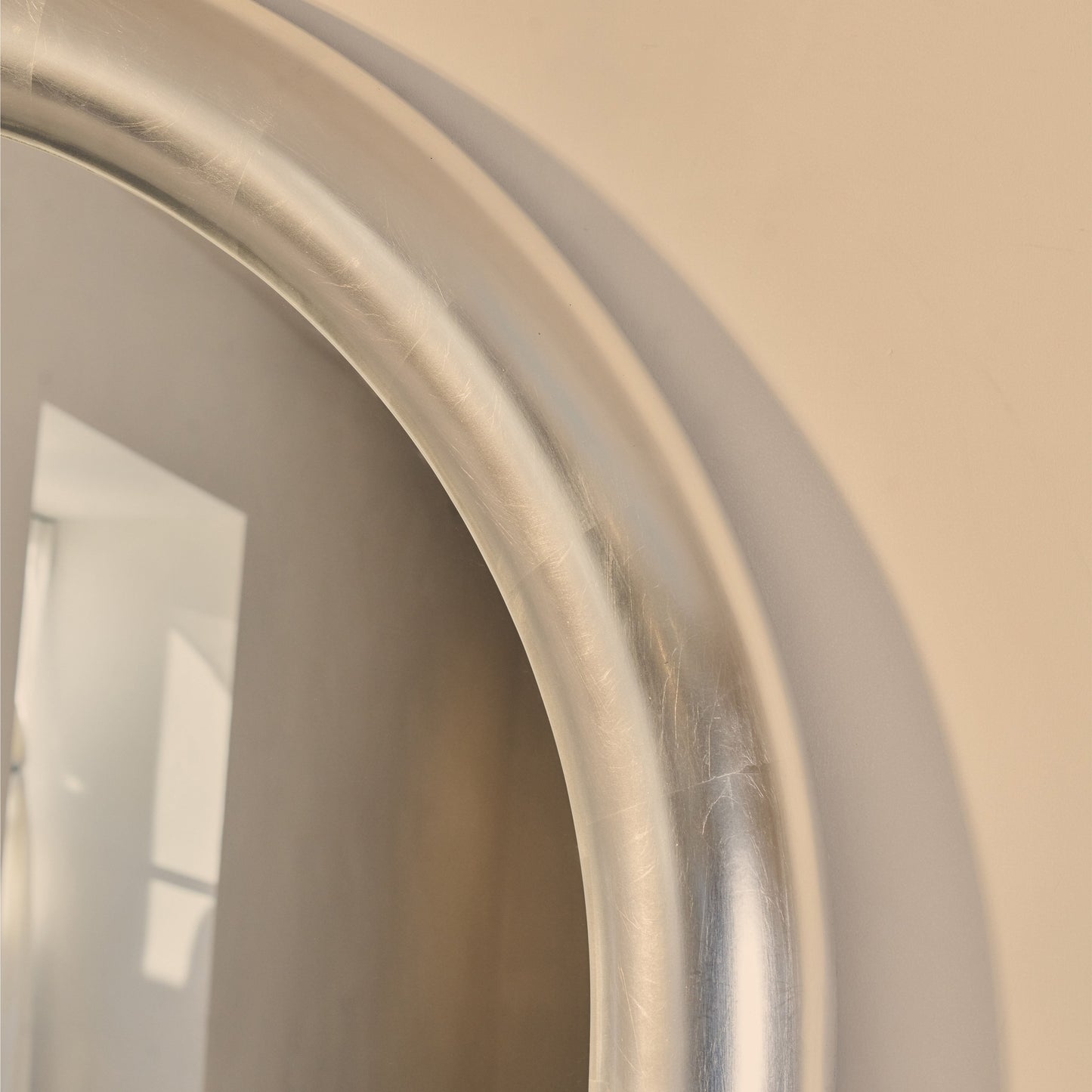 Obsidian - Full Length Arched Brushed Chrome Extra Large Mirror 200cm x 120cm