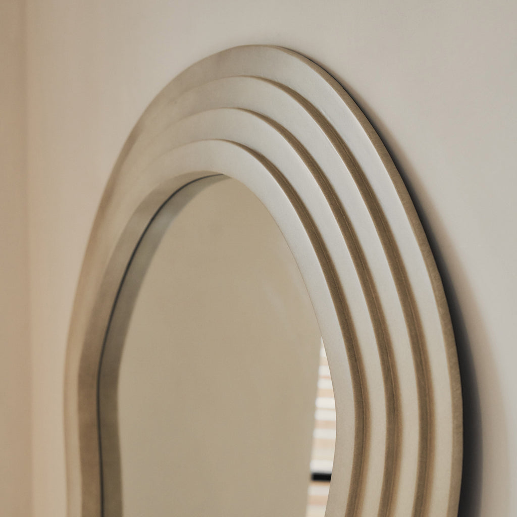 Luciana - Full Length Wave Concrete Extra Large Mirror 180cm x 105cm