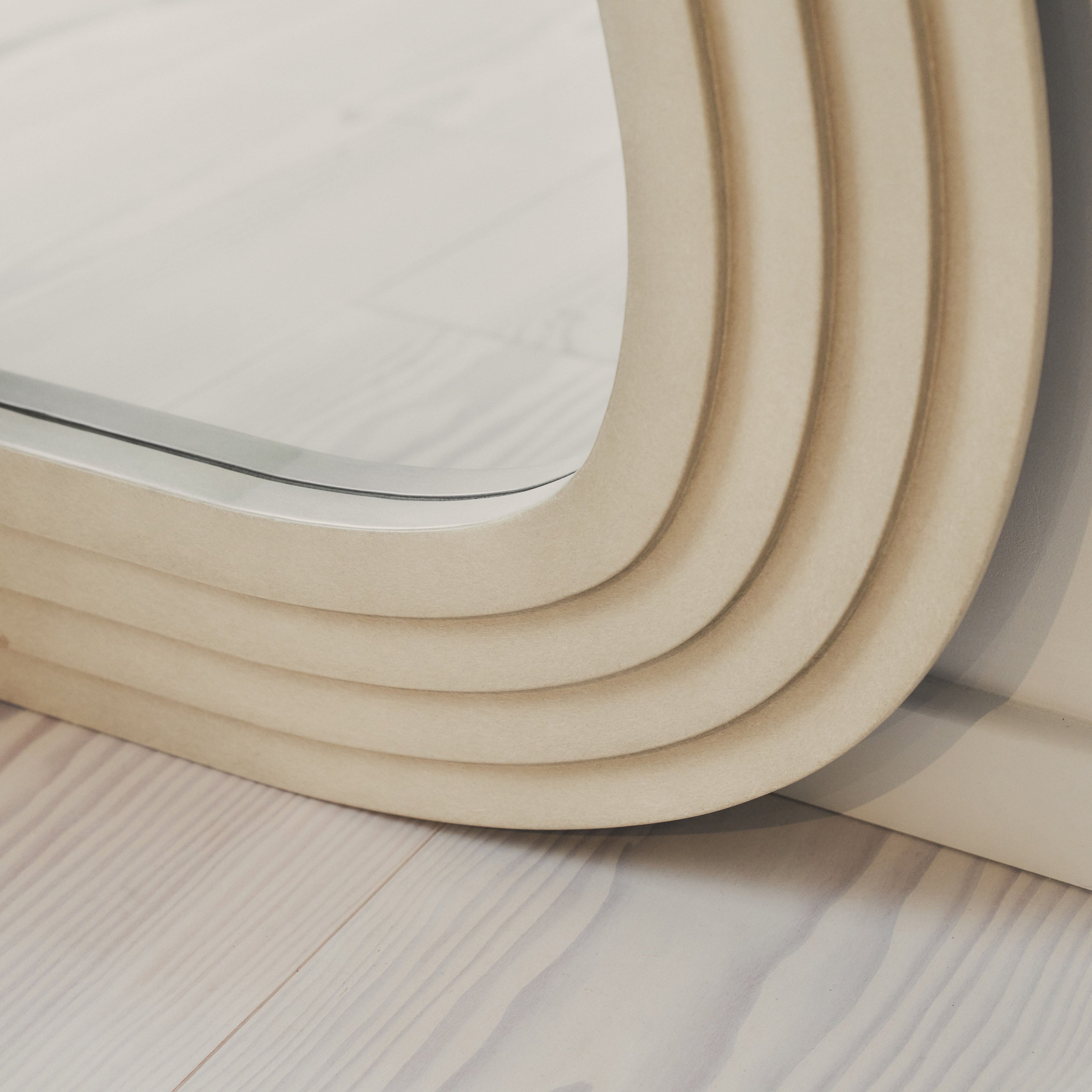 Luciana - Full Length Wave Concrete Extra Large Mirror 180cm x 105cm