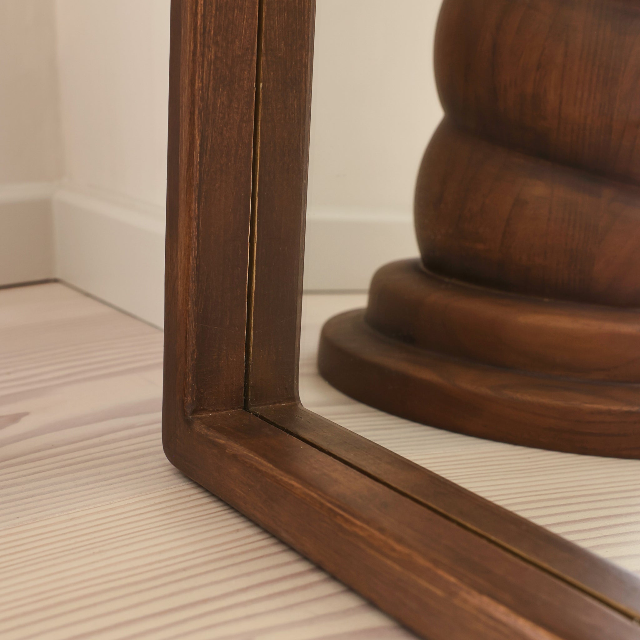 Arden - Dark Wood Full Length Arched Wooden Mirror 175cm x 95cm