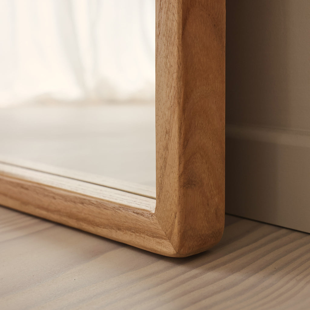 Arden - Light Wood Full Length Arched Wooden Mirror 175cm x 95cm