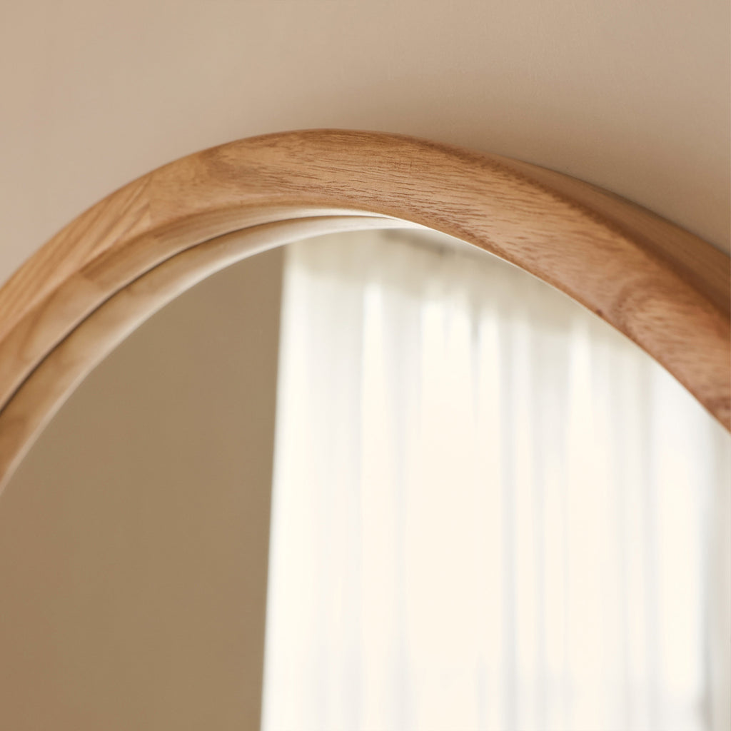 Arden - Light Wood Full Length Arched Wooden Mirror 175cm x 95cm