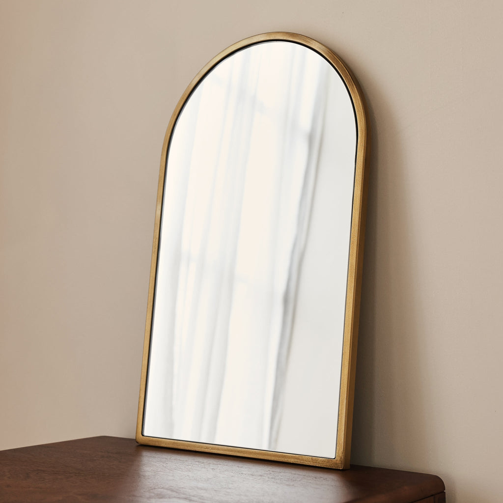 Liberty - Gold Arched Metal Wall Mirror 50cm x 30cm